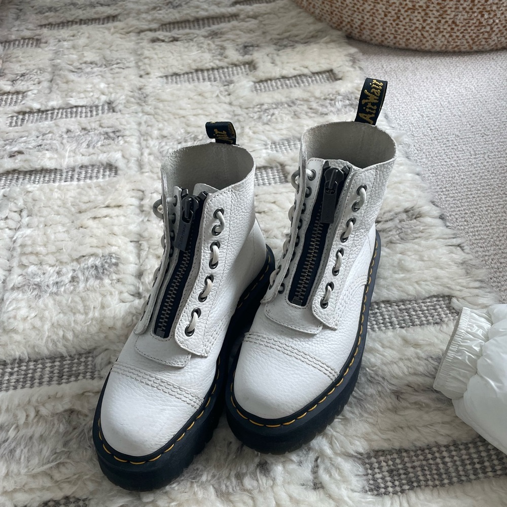 Dr Martens Sinclair White Leather Women's Boots
